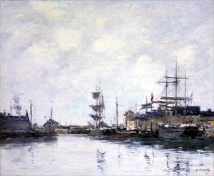 Bassängen vid Fecamp av Eugene Louis Boudin