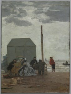 Stranden i Deauville, 1864. av Eugene Louis Boudin