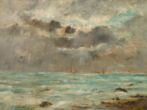 Kusten vid Trouville, ca 1865-1900 (olja på tyg) av Eugene Louis Boudin
