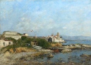 Befästningarna i Antibes, Frankrike, 1893 av Eugene Louis Boudin