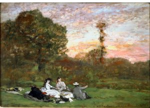 Lunchen på gräset av Eugene Louis Boudin