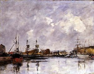 Hamnen i Dunkirk av Eugene Louis Boudin