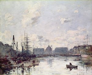 Handelshamnen, Le Havre, 1892 av Eugene Louis Boudin