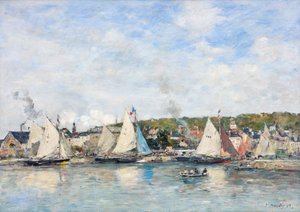 Hamnen i Trouville, 1893. av Eugene Louis Boudin