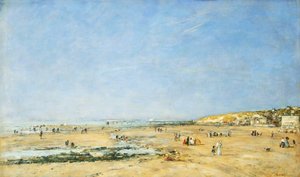 Trouville, allmän utsikt över stranden; Trouville, Allmän utsikt över stranden, 1890 av Eugene Louis Boudin