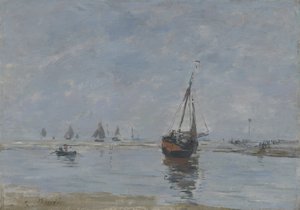 Trouville vid lågvatten, ca 1888-95 av Eugene Louis Boudin