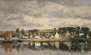 By vid en flod, troligen 1867. av Eugene Louis Boudin