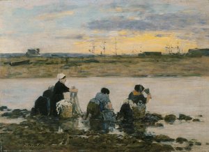 Tvättmän vid floden av Eugene Louis Boudin