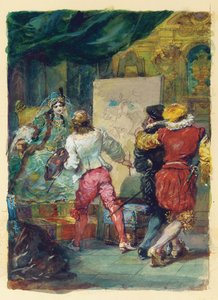 Molieres "The Sicilian our Painter Love", Lemoisne, nr.1357 av Eugene Louis Lami