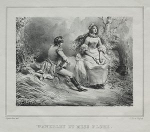 Pittoreska vyer över Skottland: Waverly och Miss Flora av Eugene-Louis Lami