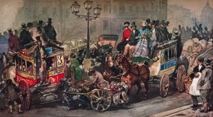 Trafikproblem på 50, 1800-talet av Eugene Louis Lami