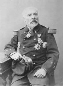 Porträtt av Hyacinthe Laurent Théophile Aube av Eugene Pirou