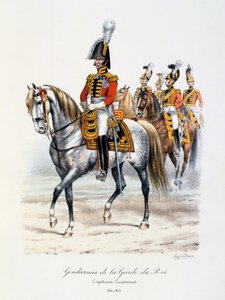 Gendarmer av kungens garde, kaptenlöjtnant, 1814-15