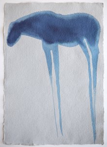 Blue Horse2, 2023 (pigment, handgjort papper)