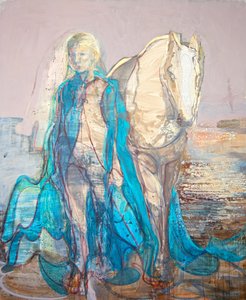 The Birth of The Goddess 2, 2020-23 (olja, pigment, lera på duk)