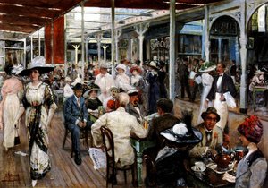 The Terrace of a Café, Mar del Plata, Argentina, 1912 av Eugenio Alvarez Dumont