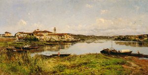 Utsikt över Sesto Circalende, ca 1885 (olja på duk)