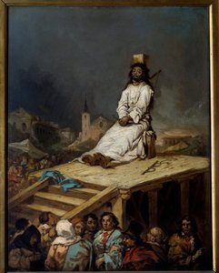 Inkvisition: "" manken"" Målning av Eugenio Lucas y Velasquez (1817-1870) 1800-talet sön. 0,53x0,41 m Lille, Musee des Beaux Arts