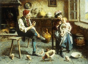 Den lyckliga familjen (olja på duk)