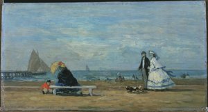 Stranden vid Trouville av Eugene Louis Boudin