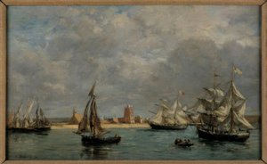 Hamnen i Camaret av Eugene Louis Boudin