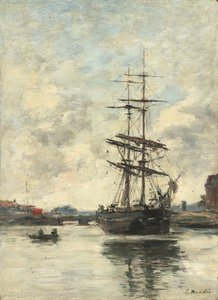 Skepp på Touques av Eugène Boudin