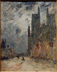 Abbeville Collegiate Church på natten av Eugene Louis Boudin