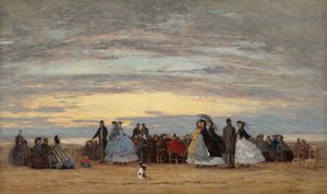 Stranden i Villerville av Eugène Boudin