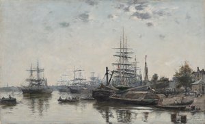 Utsikt över Bordeaux, från Quai des Chartrons