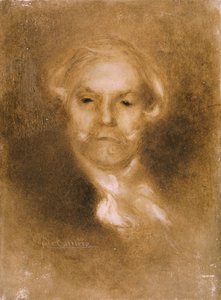 Porträtt av Edmond de Goncourt (1822-96) från Germinie Lacerteux av Edmond och Jules (1830-70) publicerad ca 1890 (etsat, wc på veläng) av Eugène Carrière
