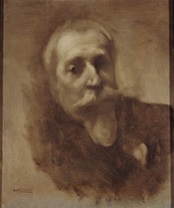 Porträtt av poeten, journalisten och romanförfattaren Anatole France 1844-1924, ca. 1900. av Eugène Carrière