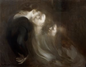 The Motherly Kiss, sent 1890-tal. av Eugène Carrière