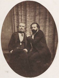 Porträtt av skådespelaren Pierre Bocage och vän, ca. 1860. av Eugène Colliau