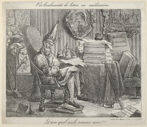 En litteraturstipendiat som mediterar, 1821, 1821. av Eugène Delacroix