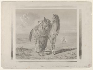 En turk som sadlar sin häst, 1824, 1824. av Eugène Delacroix