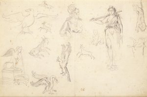Djur- och figurstudier av Eugène Delacroix