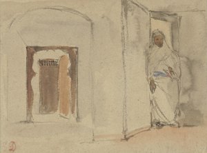 Arab framför sitt hem av Eugène Delacroix
