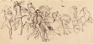 Vagnkörare recto och verso. av Eugène Delacroix