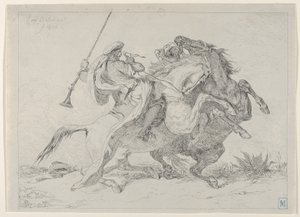 Kollision av moriska ryttare, 1834., 1834. av Eugène Delacroix
