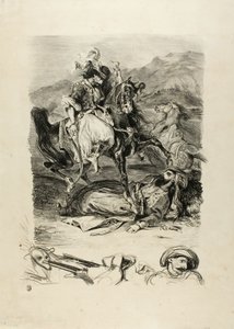 Strid mellan Giaour och Pasha av Eugène Delacroix