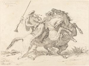 Encounter of the Morish Horsemen (Rencontre de Cavaliers Maures) av Eugène Delacroix