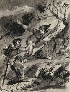 Faust och Mefistofeles på Blocksberg av Ferdinand Victor Eugene Delacroix
