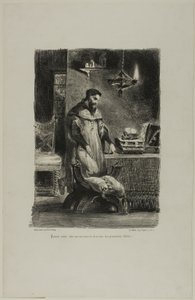 Faust in His Study, från Faust av Eugène Delacroix