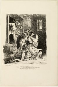 Faust i Marguerites fängelsecell, ur Faust av Eugène Delacroix