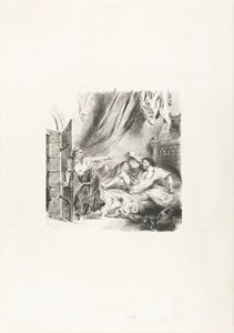 Fronte-boeuf och häxan, från Ivanhoe av Eugène Delacroix
