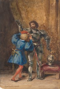 Goetz von Berlichingen blir rustad av His Page George, 1826-27. av Eugène Delacroix