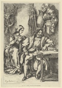 Goetz von Berlichingen skriver sina memoarer, efter 1845., efter 1845. av Eugène Delacroix