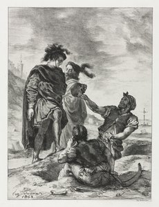 Hamlet: Hamlet och Horatio med gravgrävarna av Eugène Delacroix