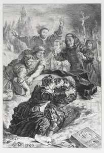 Hamlet: Hamlet och Laertes i Ophelias grav av Eugène Delacroix