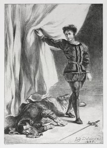 Hamlet: Hamlet och Polonius lik av Eugène Delacroix
